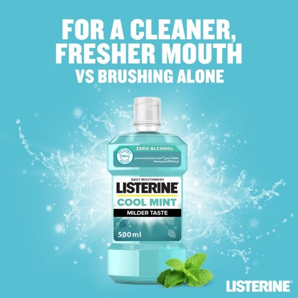 LISTERINE Mouthwash Cool Mint Milder Taste 500ml - Image 2