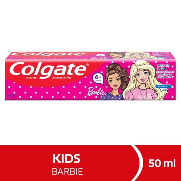 Colgate Kids Fluoride Toothpaste 6+ Barbie Bubble Fruit Flavor 50ml - Image 2