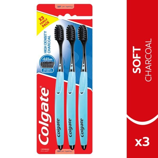 Colgate Charcoal Toothbrush - Ultra Soft & High Density (3 Pcs) - Image 2