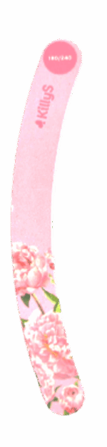 Killys Nail File 180/240 Curved Pink Floral Design - Image 3