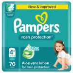 Pampers Rash Protection Taped Diapers, Size 4+, 70 Count - Image 2