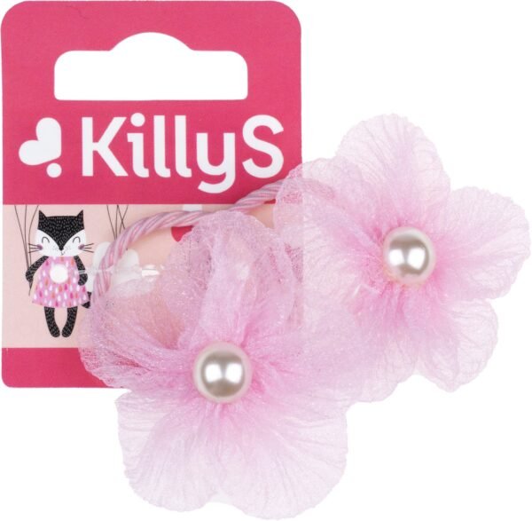 Killys Kids Hair Ties - Neon Pink Flowers (2 Pcs) - Image 1