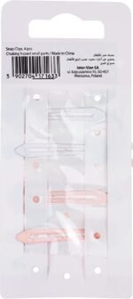 Killys Girls Hair Snap Clips - Pink & White 4 Pcs - Image 2