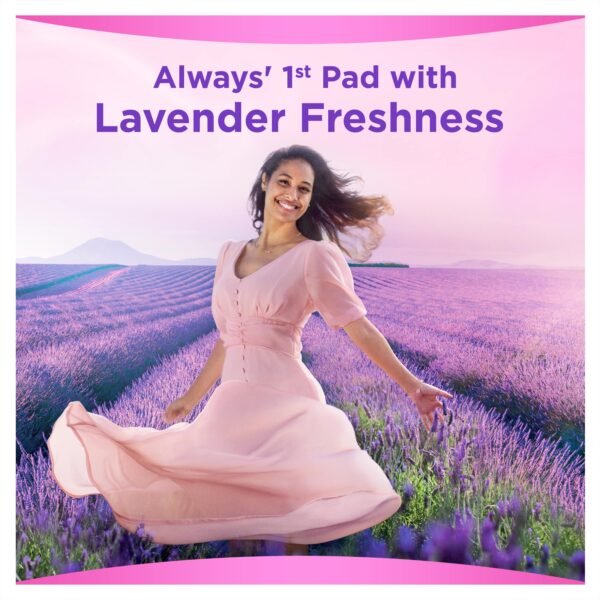 Always Cotton Skin Love Sanitary Pads with Lavender Oil, 10 Large Thick Pads - Image 3