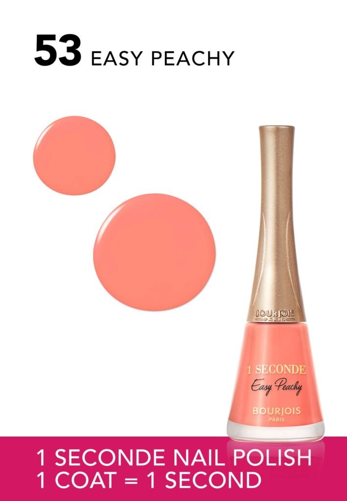 Bourjois 1 Sec French Riviera Nail Polish 53 Easy Peachy - Image 2