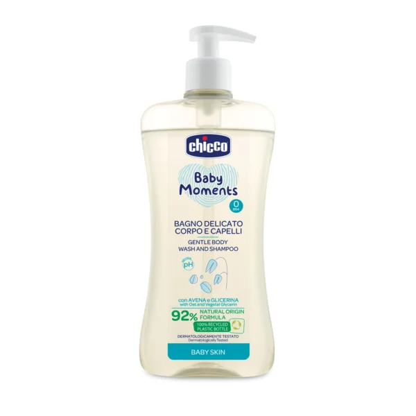 Chicco Baby Moments Gentle Body Wash & Shampoo for Babies 500ml - Image 1