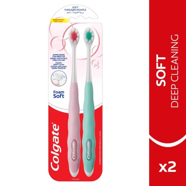 Colgate Foamsoft Dense Soft Toothbrush - 2 Pack - Image 1