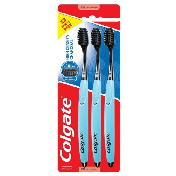 Colgate Charcoal Toothbrush - Ultra Soft & High Density (3 Pcs) - Image 4