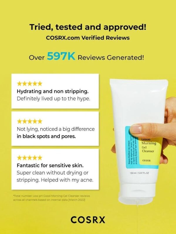 Cosrx Low Ph Good Morning Gel Cleanser 150ml - For Radiant & Clear Skin - Image 5