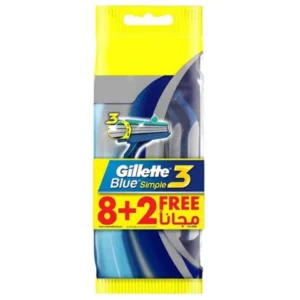 Gillette Razor Blue 3 Simple 8 + 2 Pcs Free