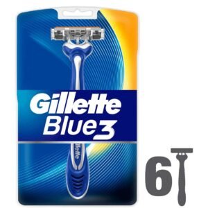 Gillette Blue3 Men’s Disposable Razors, 6 count