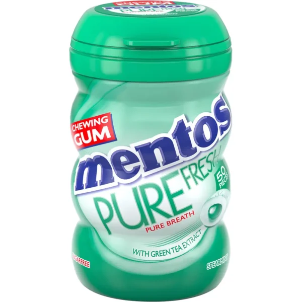 Mentos Pure Fresh Spearmint Gum Bottle 50 Pcs - Image 1