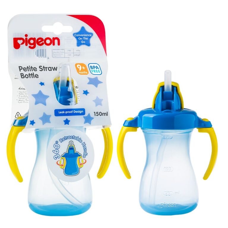 Pigeon Straw Water Bottle Blue 150ml: Easy & Safe for Your Baby - Image 1