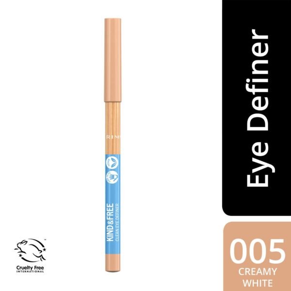 Rimmel Kind & Free Eyeliner - Creamy White | HD Clarity & Intense Color - Image 1