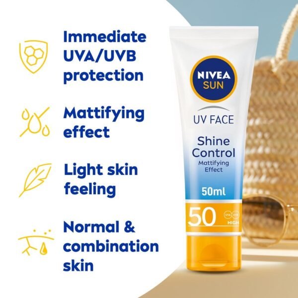 ⁦نيفيا واقي شمس للتحكم باللمعان SPF 50 | حماية عالية وترطيب عميق⁩ - الصورة ⁦4⁩