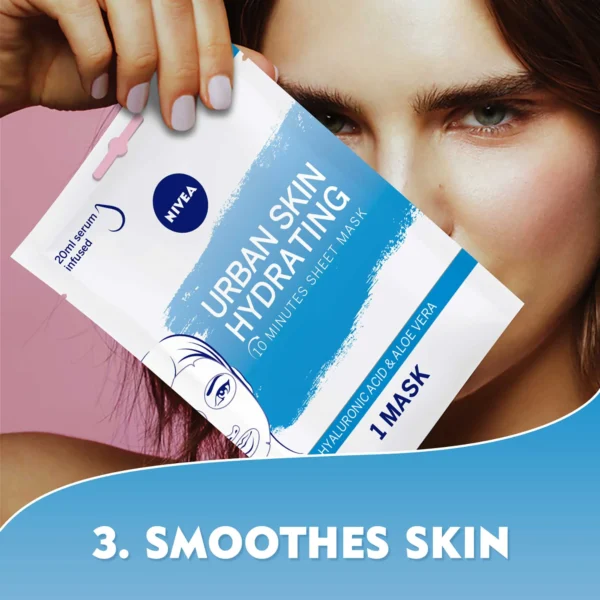 Nivea Urban Face Mask, Hyaluron & Aloe Vera, 1 Pc - Image 5