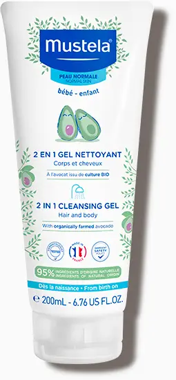 موستيلا جل للتنظيف للشعر والجسم 2 في 1 - 200 مل