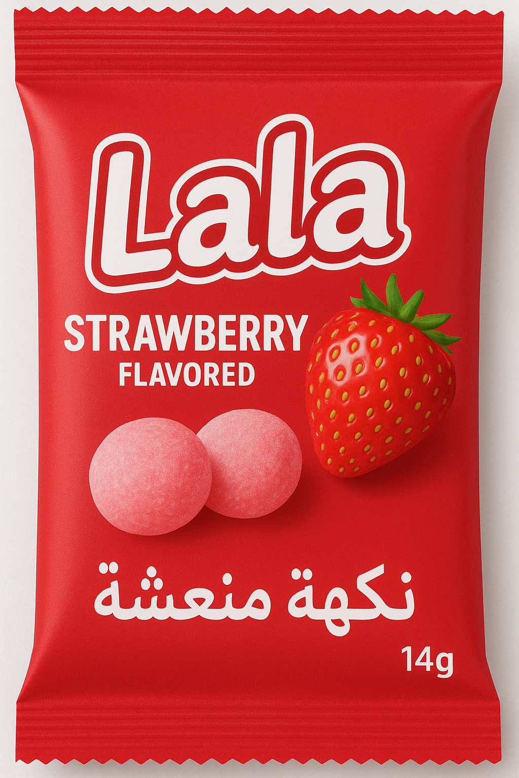 ChatGPT Image Oct 2 لالا حلوى فراولة 14 جرام مذاق منعش - الصورة 1