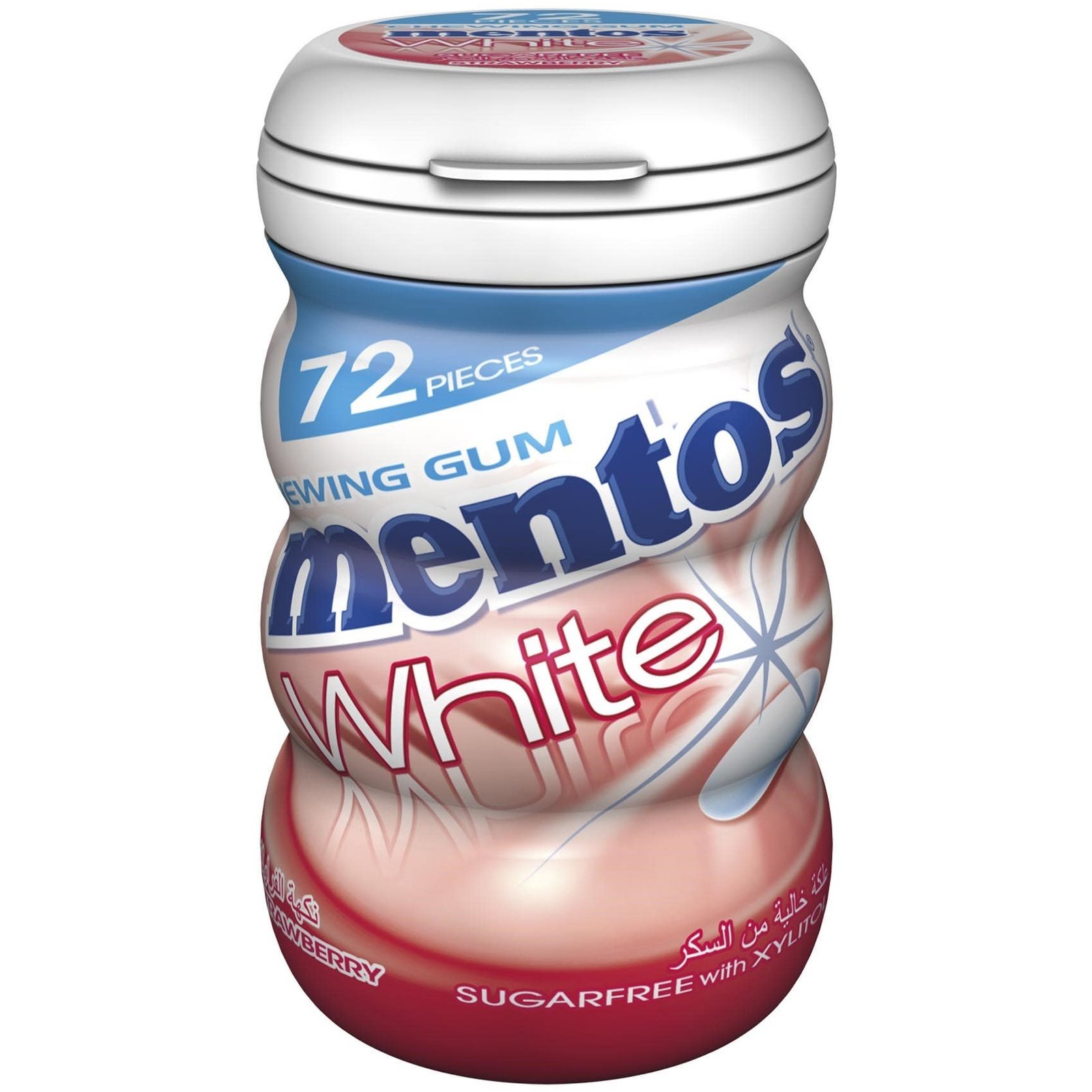 علكة منتوس وايت بنكهة الفراولة - 72 قطعة