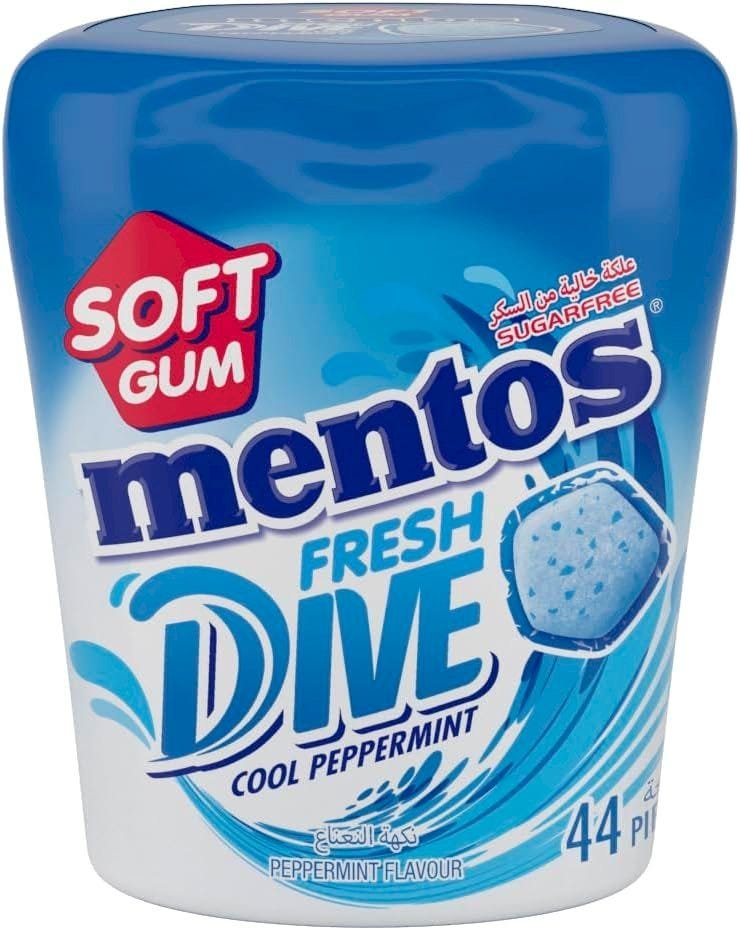 mentos_fresh_dive.jpg مينتوس علكة فريش دايف بنكهة النعناع 44 قطعة - انتعاش يدوم طويلاً - الصورة 1