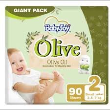 بيبي جوي عبوة التوفير بزيت الزيتون مقاس 2 (90) حفاض
