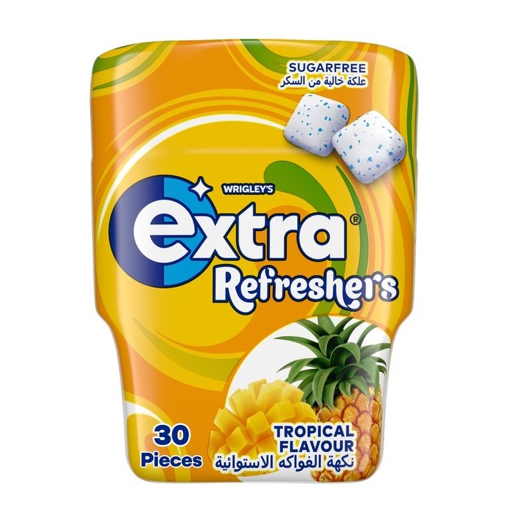 اكسترا ريفريش علكة خالية من السكر بالفواكه الاستوائية 30 حبه