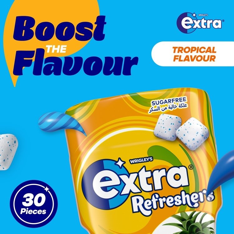 اكسترا ريفريشرز علكة بالفواكه الاستوائيه 7 قطع