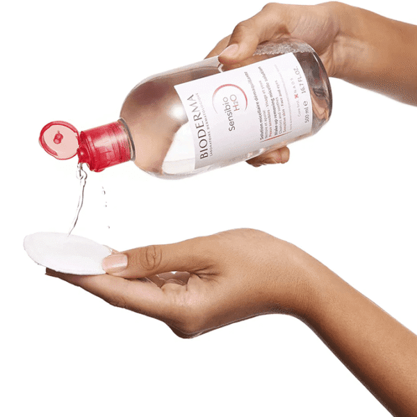 ⁦بايوديرما سينسيبيو H2O مزيل مكياج (500 مل) | المنظف الأول عالمياً للبشرة الحساسة⁩ - الصورة ⁦3⁩