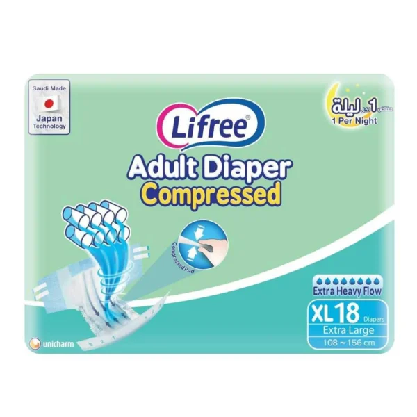 لايفري حفائظ كبار السن مضغوطه كبير جدا 18 قطعه XL