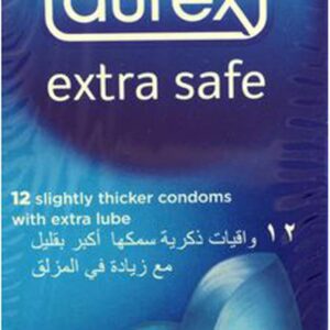 عبوة ديوركس إكسترا سيف الزرقاء واقي ذكري أكثر أماناً تحتوي على 12 قطعة