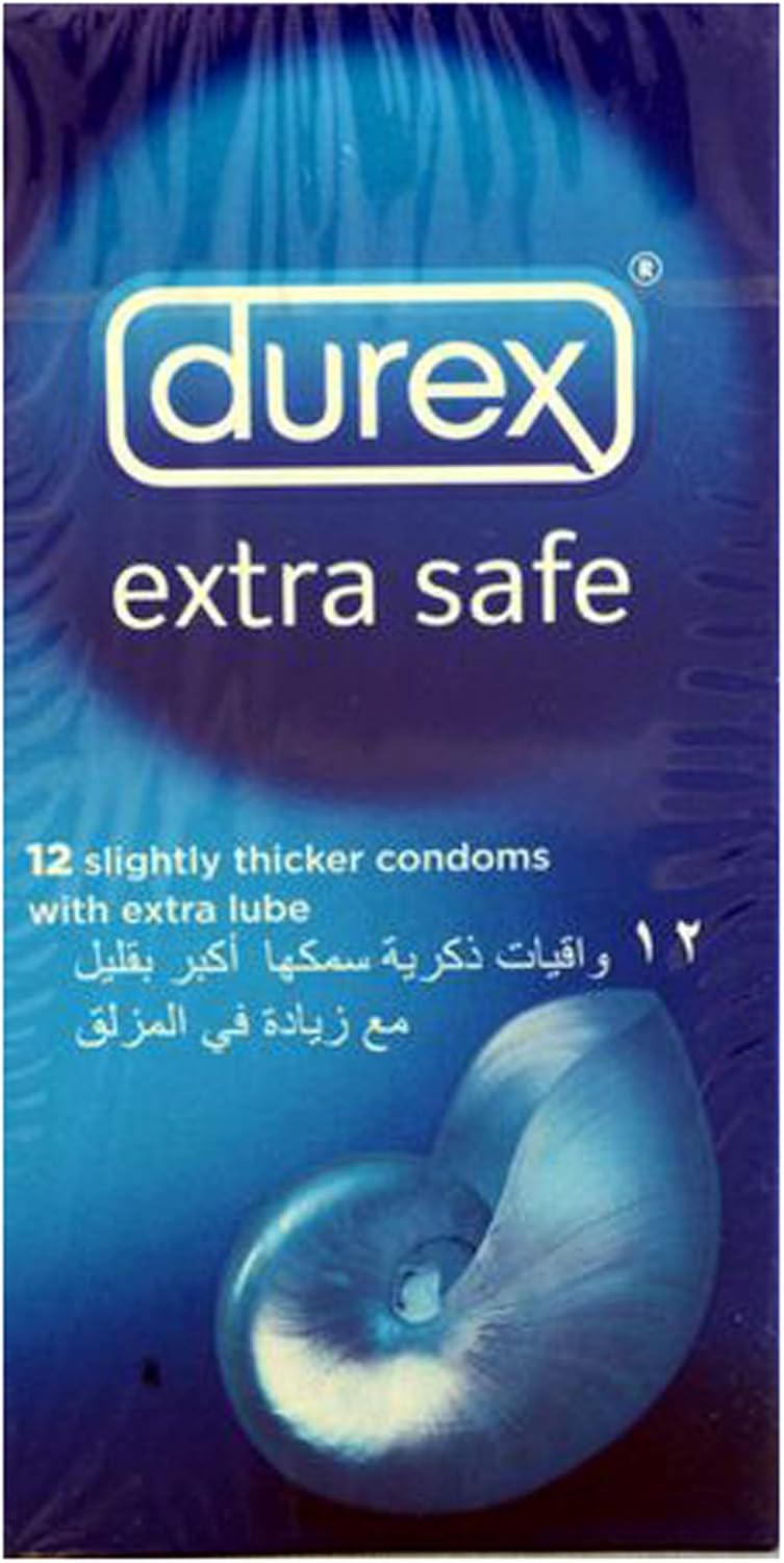 عبوة ديوركس إكسترا سيف الزرقاء واقي ذكري أكثر أماناً تحتوي على 12 قطعة