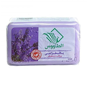 صابون الطاووس ناعم وطبيعي برائحة اللافندر الخزامى وزن 125 جم