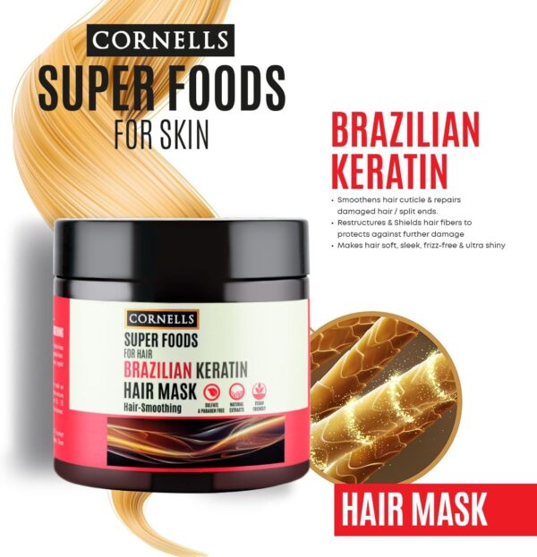 ⁦كورنلز سوبر فودز ماسك الشعر بخلاصة الكيراتين البرازيلي 475 مل⁩ - الصورة ⁦4⁩
