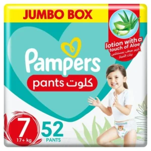 عبوة بامبرز كولوت مقاس 7 جامبو بوكس 52 حفاضة للأطفال بوزن زائد 15 كجم