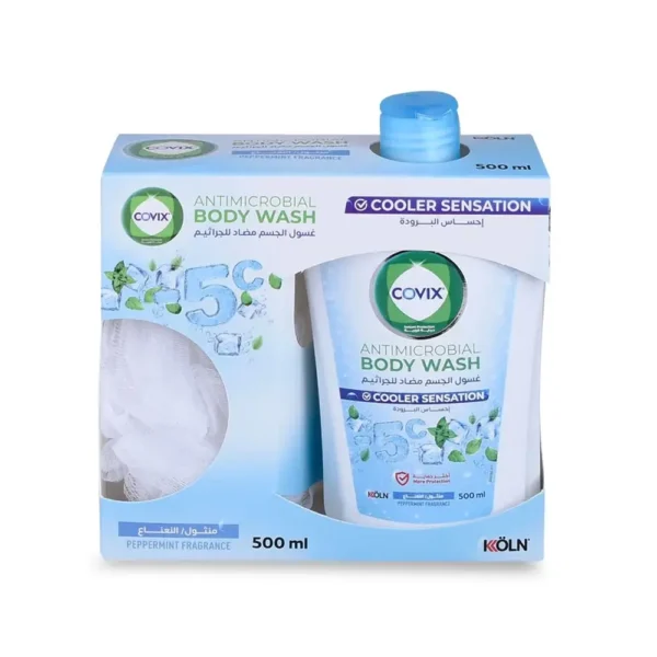 ⁦كوفيكس غسول الجسم المضاد للجراثيم الاصلي مع ليفة 500 مل⁩ - الصورة ⁦2⁩