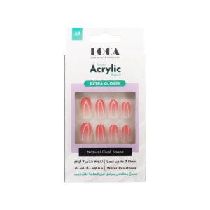 لوكا أظافر أكريلك A9 شكل الموند طبيعي لامع لون بنك اومبري