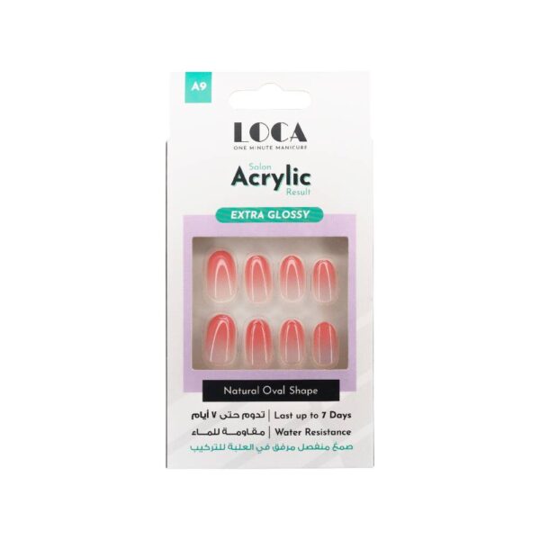 لوكا أظافر أكريلك A9 شكل الموند طبيعي لامع لون بنك اومبري