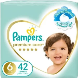 عبوة بامبرز راحة متكاملة مقاس 6 عبوة التوفير تحتوي على 42 حفاضة للأطفال بوزن +13 كجم
