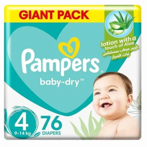 عبوة بامبرز عبوة التوفير الكبير مقاس 4 تحتوي على 76 حفاضة للأطفال