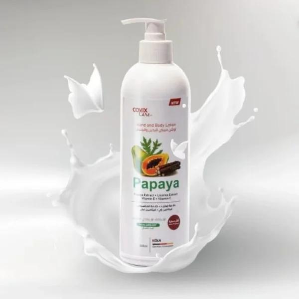 ⁦كوزمتكس لوشن البابايا والحليب فيتامين سى للجسم والوجه 500 مل⁩ - الصورة ⁦2⁩