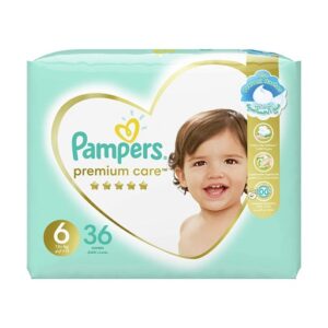 عبوة بامبرز عناية مميزة مقاس 6 تحتوي على 36 حفاضة للأطفال بوزن +13 كجم